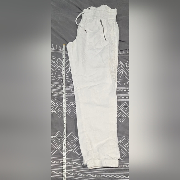 Athleta Cabo Linen Joggers In White Size 6 - Picture 3 of 7